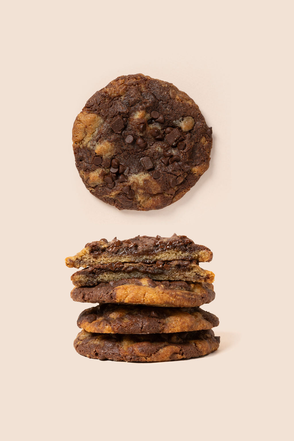 Galletas de Fudgy Brownie con chispas de chocolate y chunks de chocolate bitter